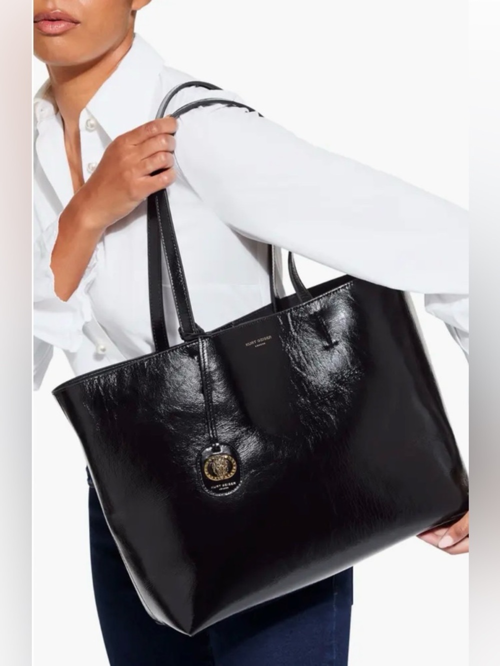 Kurt Geiger London Chelsea Leather Shopper Bag New In Black.